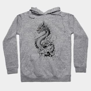 Dragon Fantasy Wild Animal Illustration Art Tattoo Hoodie